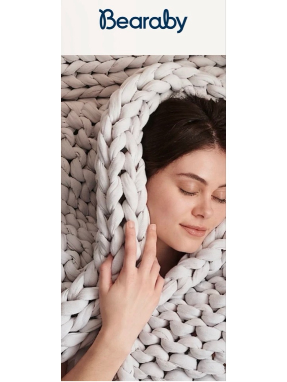 New Bearaby Moonstone Grey Cotton Napper Weighted Blanket 20 lbs - Picture 2 of 7